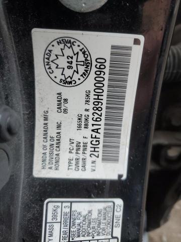 2009 Honda Civic VIN 2HGFA16289H000960 Copart auction photo, front end damage thumbnail 12