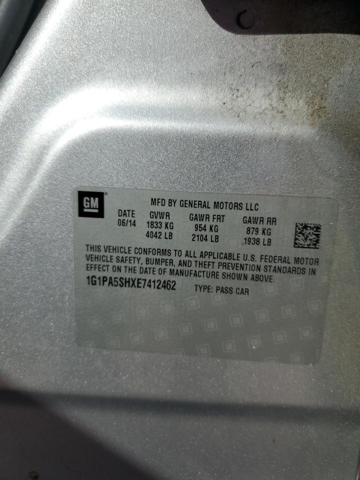2014 Chevrolet Cruze VIN 1G1PA5SHXE7412462 Copart auction photo, rear end damage thumbnail 13
