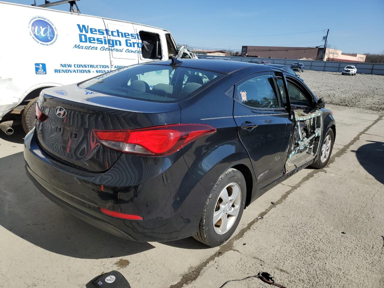 2014 Hyundai Elantra VIN 5NPDH4AE9EH546530 Copart auction photo, side damage thumbnail 3