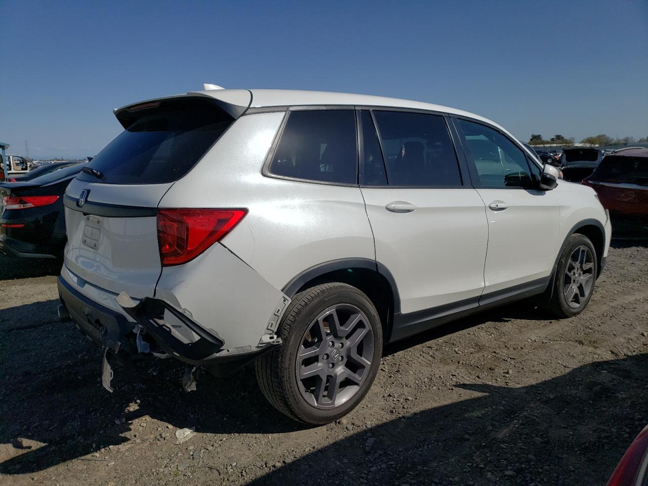 2022 Honda Passport VIN 5FNYF7H57NB006039 Copart auction photo, front end / rear end damage thumbnail 3