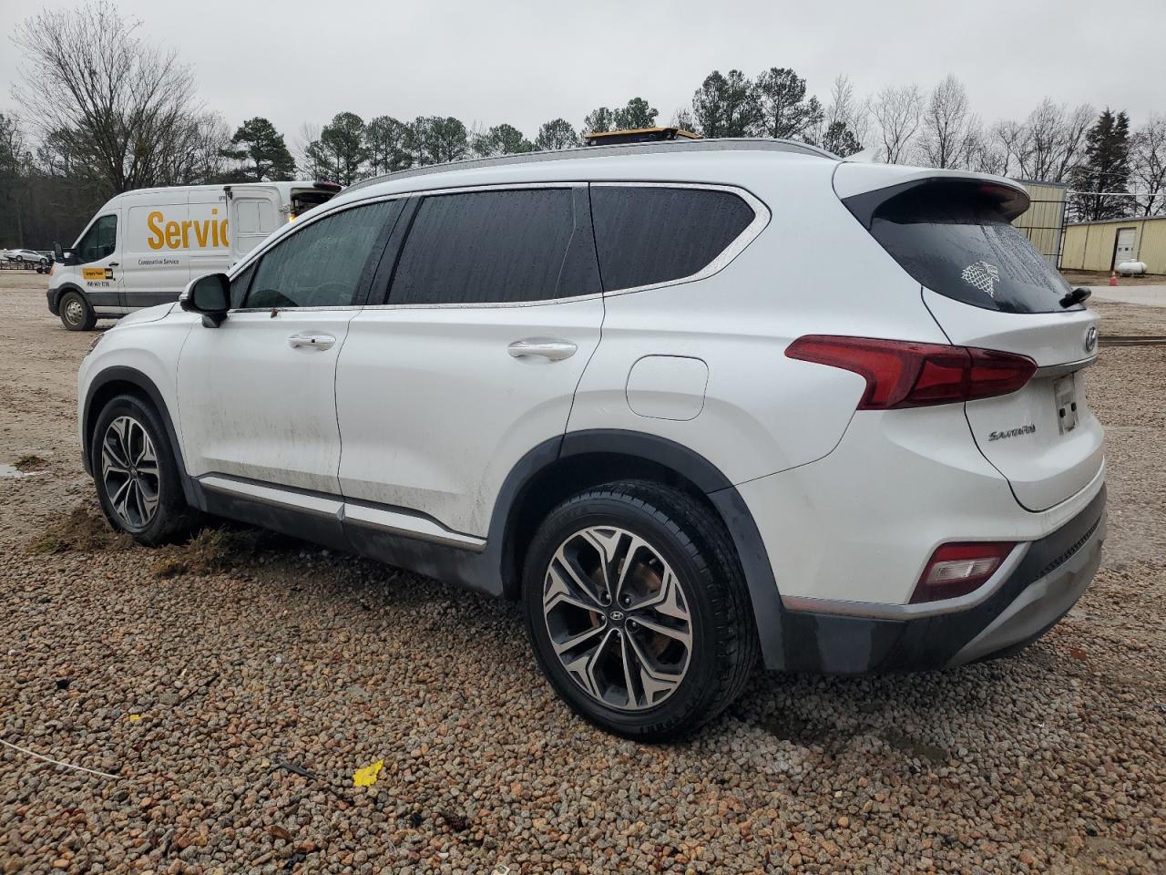 2019 Hyundai Santa Fe VIN 5NMS5CAA4KH019382 Copart auction photo, side / front end damage thumbnail 2