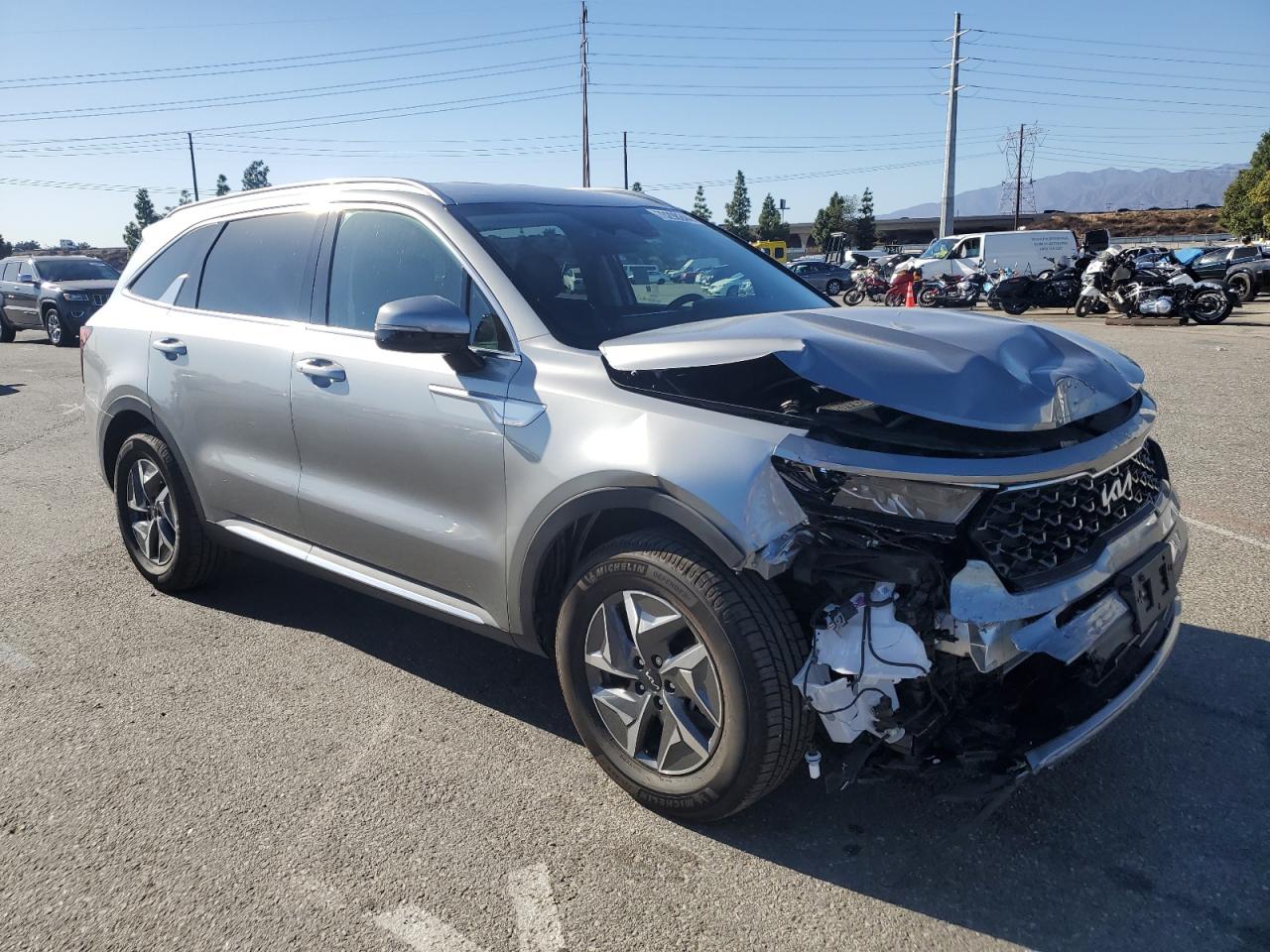 2022 KIA Sorento VIN KNDRG4LG0N5092739 Copart auction photo, front end damage thumbnail 4