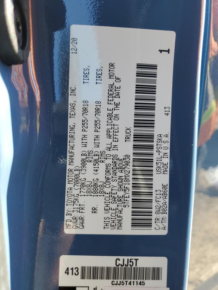 2021 Toyota Tundra VIN 5TFEY5F18MX279030 Copart auction photo, front end / minor dent/scratches damage thumbnail 13