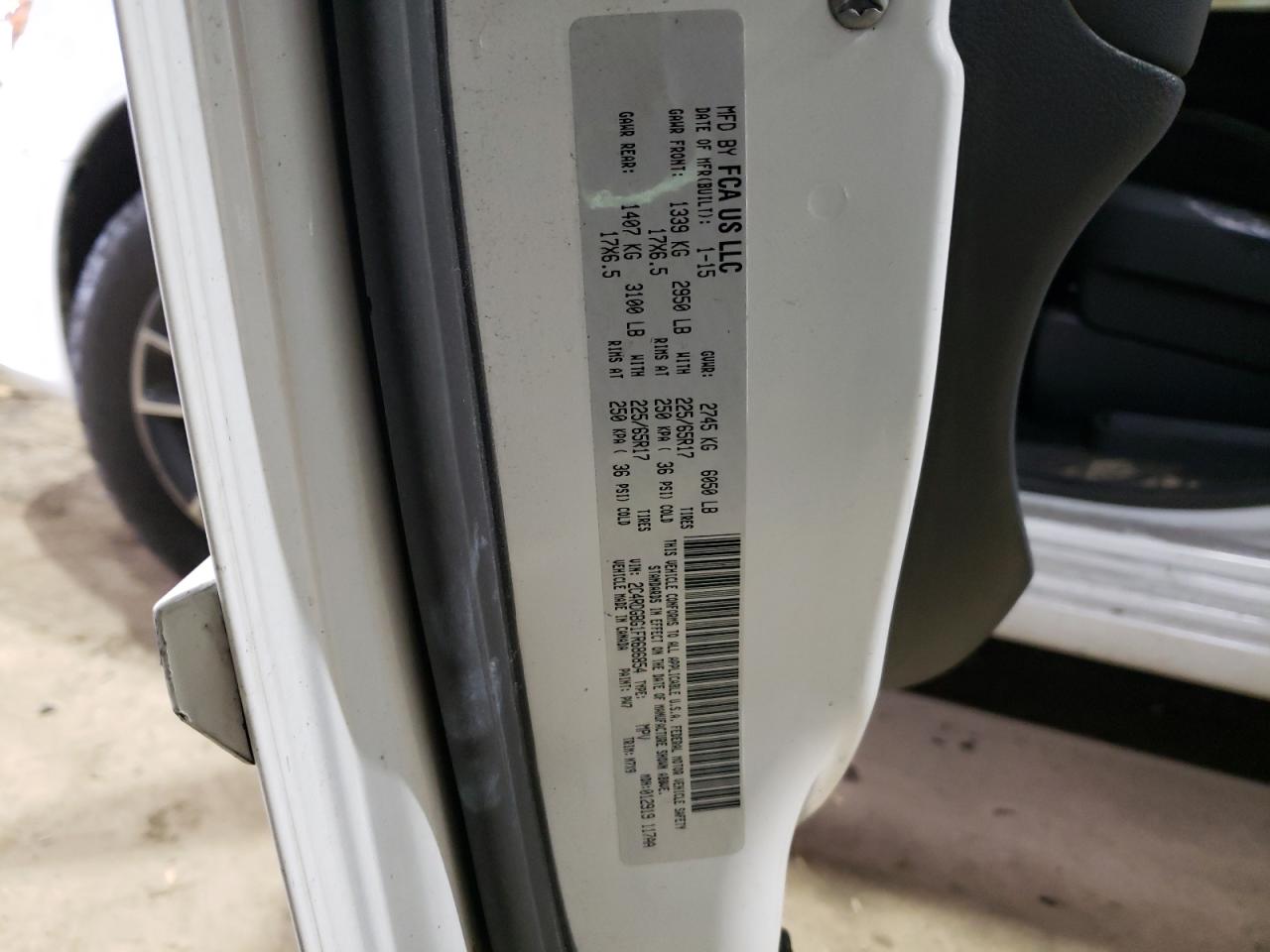 2015 Dodge Caravan VIN 2C4RDGBG1FR686854 Copart auction photo, burn - interior damage thumbnail 14