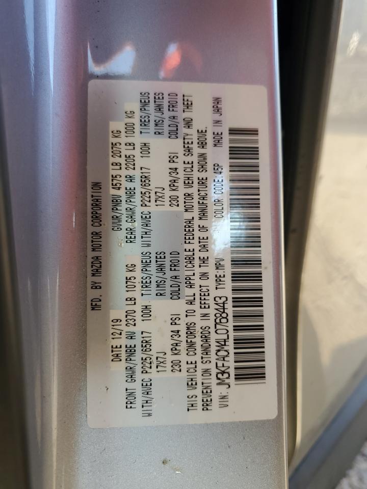 2020 Mazda CX-5 VIN JM3KFACM4L0768443 Copart auction photo, front end / top/roof damage thumbnail 14