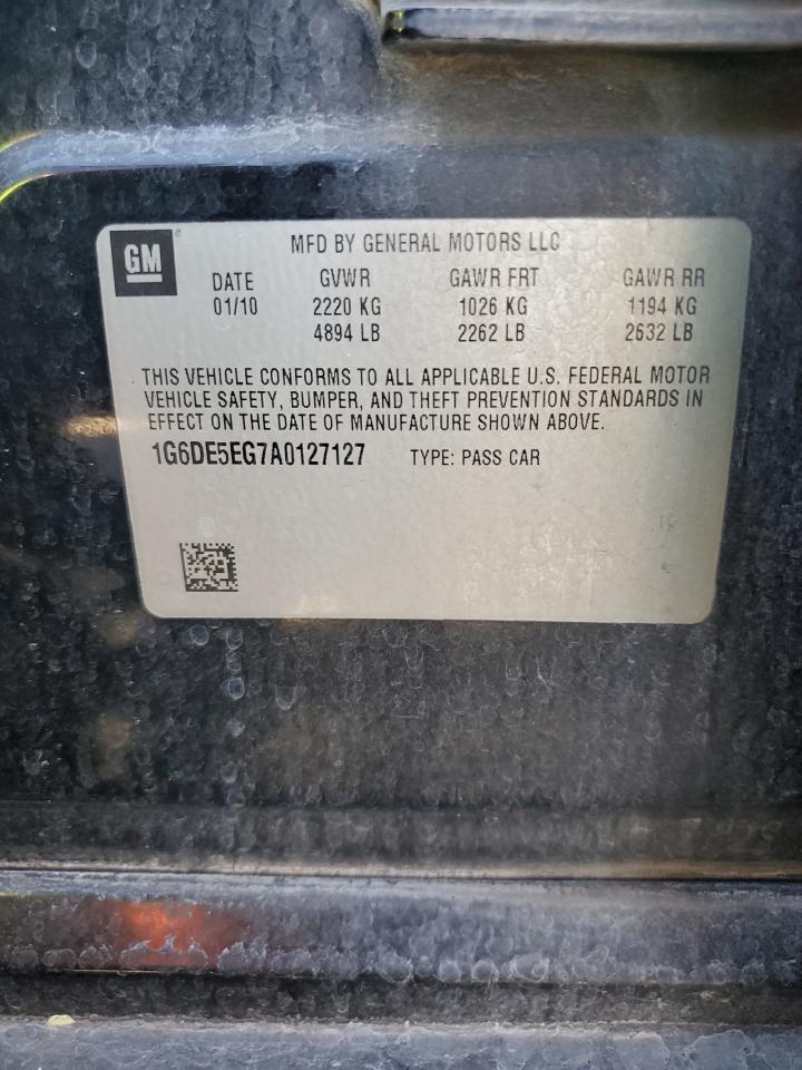 2010 Cadillac CTS VIN 1G6DE5EG7A0127127 Copart auction photo, front end damage thumbnail 12