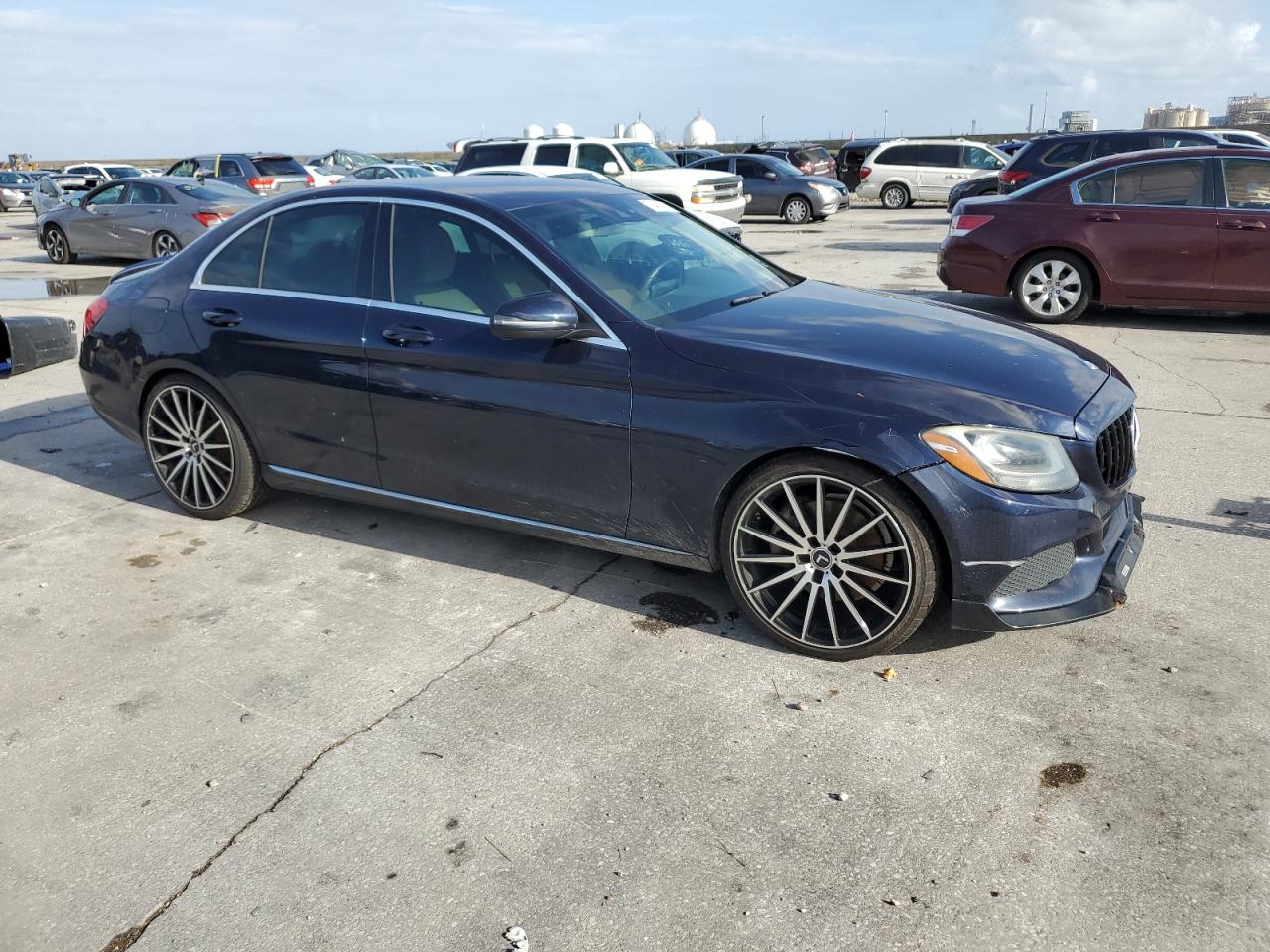 2016 Mercedes-Benz C-klasse VIN 55SWF4JB0GU150376 Copart auction photo, rear end / side damage thumbnail 4
