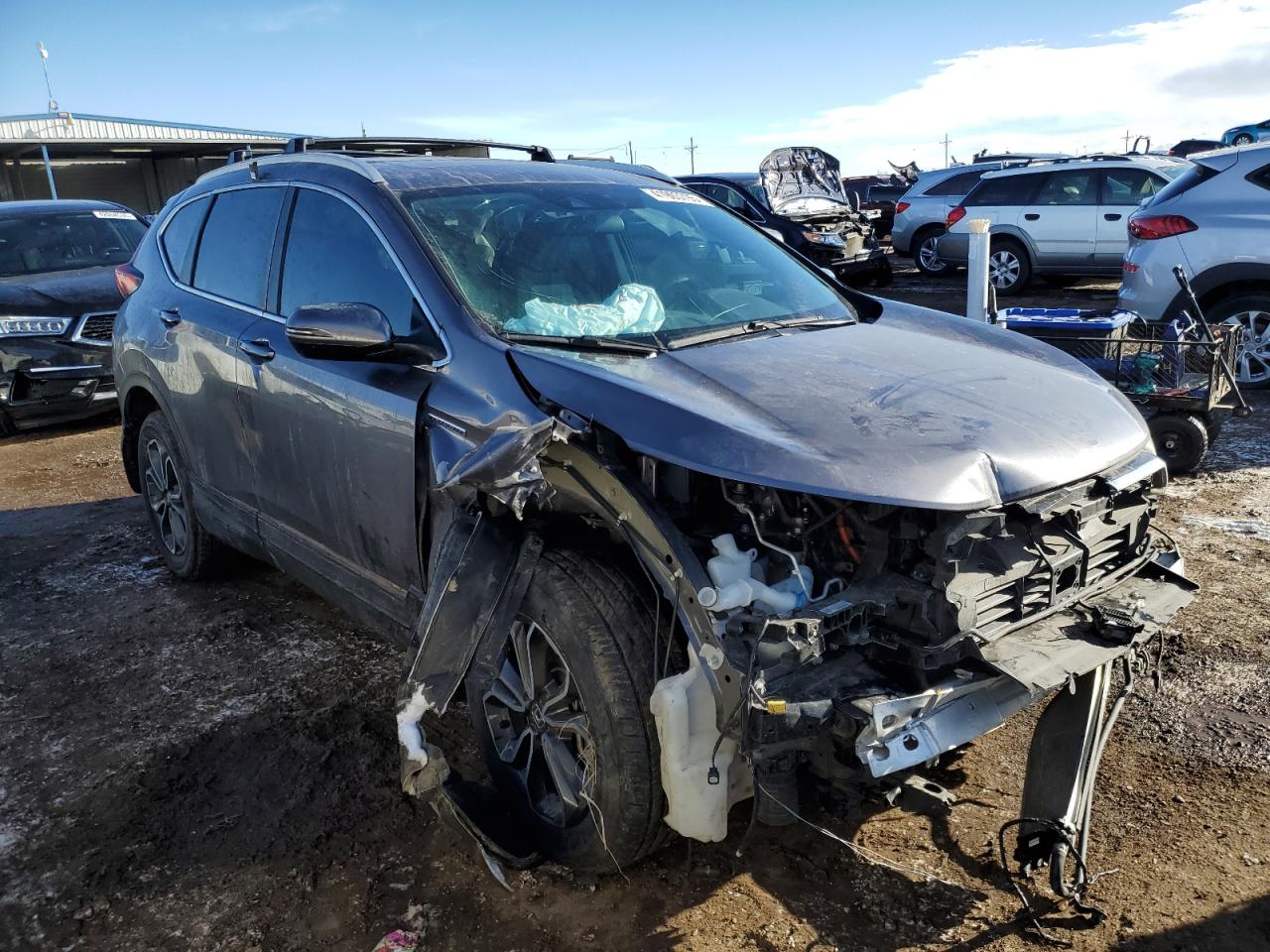 2021 Honda CR-V VIN 7FART6H59ME035052 Copart auction photo, front end / side damage thumbnail 4