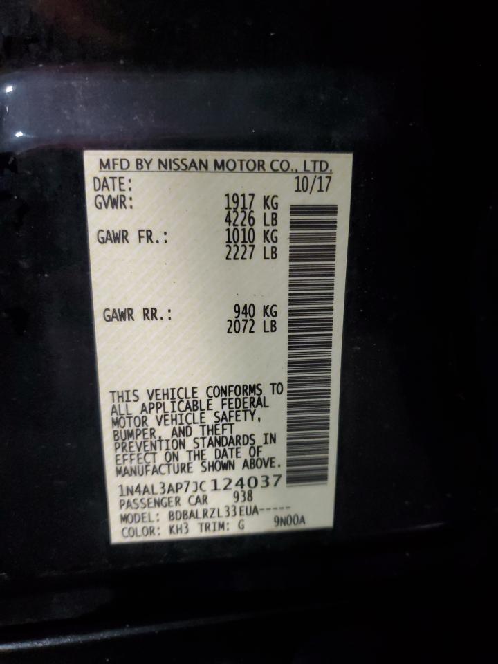 2018 Nissan Altima VIN 1N4AL3AP7JC124037 Copart auction photo, front end damage thumbnail 14