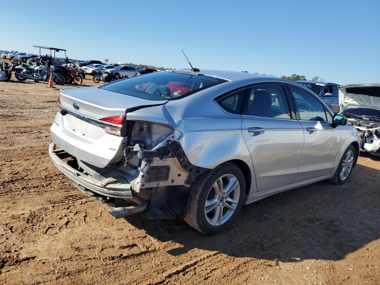 2018 Ford Fusion VIN 3FA6P0H71JR152089 Copart auction photo, rear end damage thumbnail 3