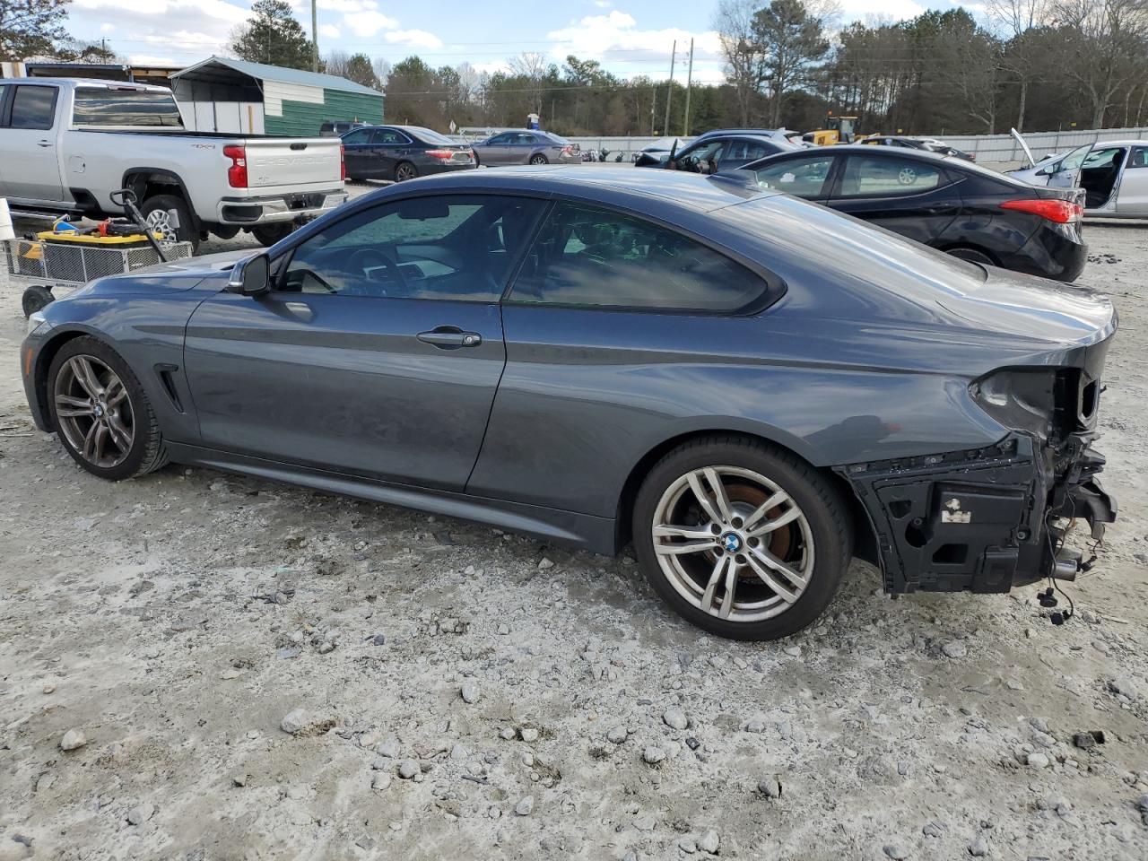 2014 BMW 4er VIN WBA3N7C54EF718425 Copart auction photo, rear end / side damage thumbnail 2