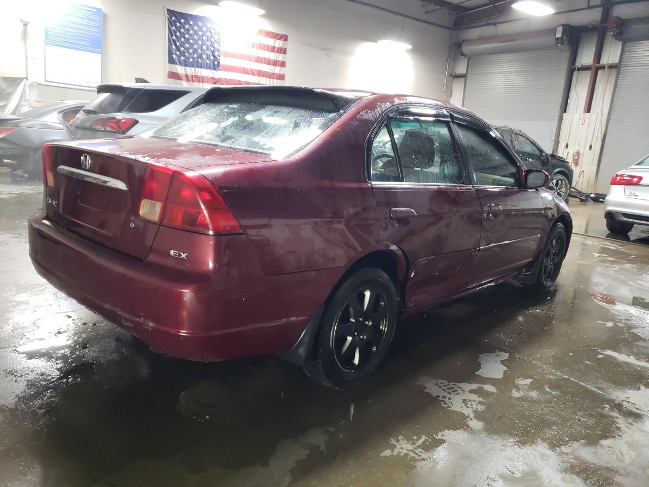 2002 Honda Civic VIN 2HGES25842H512127 Copart auction photo, side damage thumbnail 3