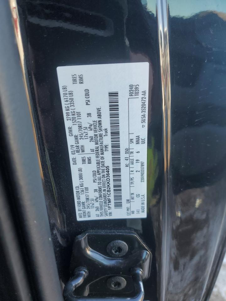 2019 Ford F-150 VIN 1FTMF1CB2KKD36405 Copart auction photo, front end / minor dent/scratches damage thumbnail 13