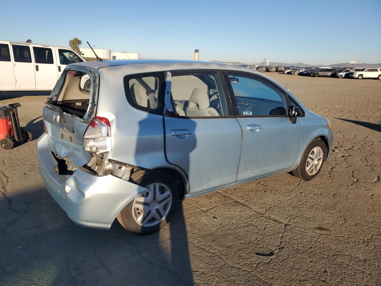2007 Honda Fit VIN JHMGD37457S061645 Copart auction photo, rear end damage thumbnail 3