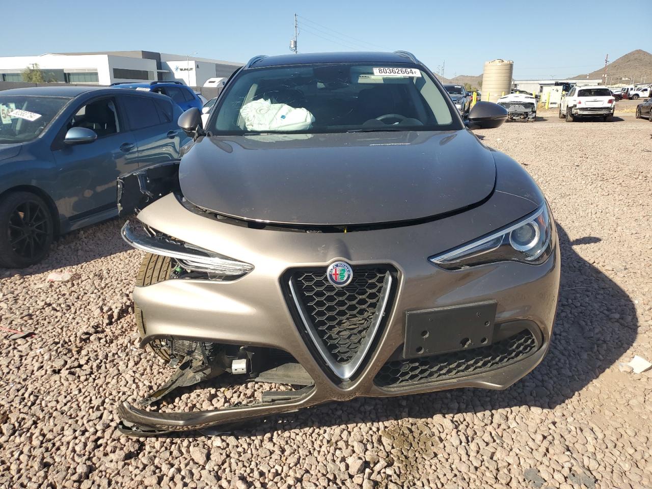 2019 Alfa Romeo Stelvio VIN ZASPAKBN0K7C45768 Copart auction photo, front end / side damage thumbnail 5