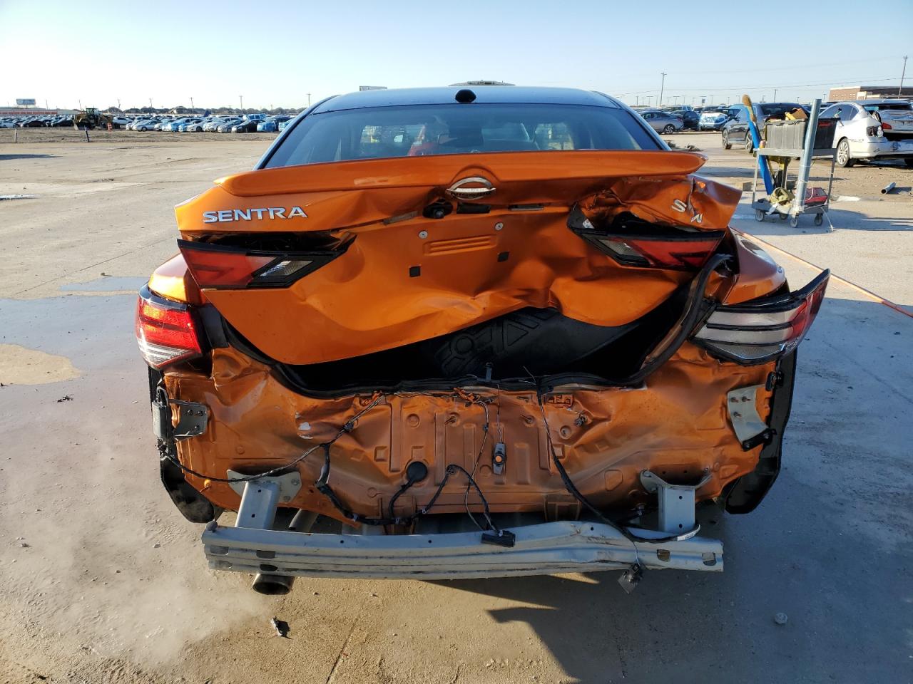 2021 Nissan Sentra VIN 3N1AB8DV0MY327371 Copart auction photo, rear end / minor dent/scratches damage thumbnail 6