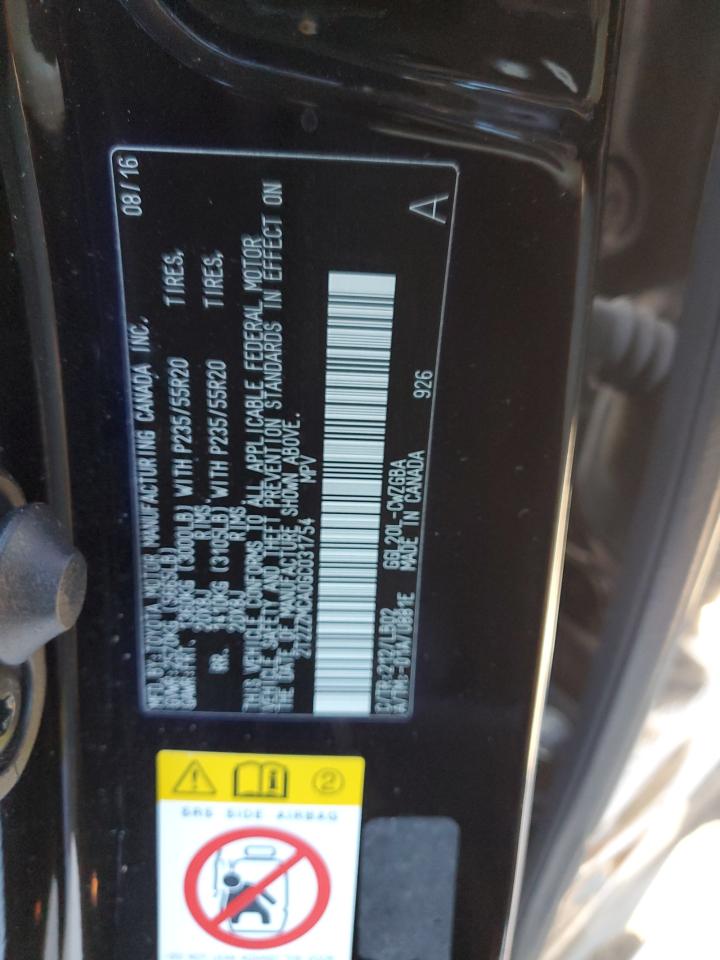 2016 Lexus RX VIN 2T2ZZMCA0GC031754 Copart auction photo, front end / hail damage thumbnail 13
