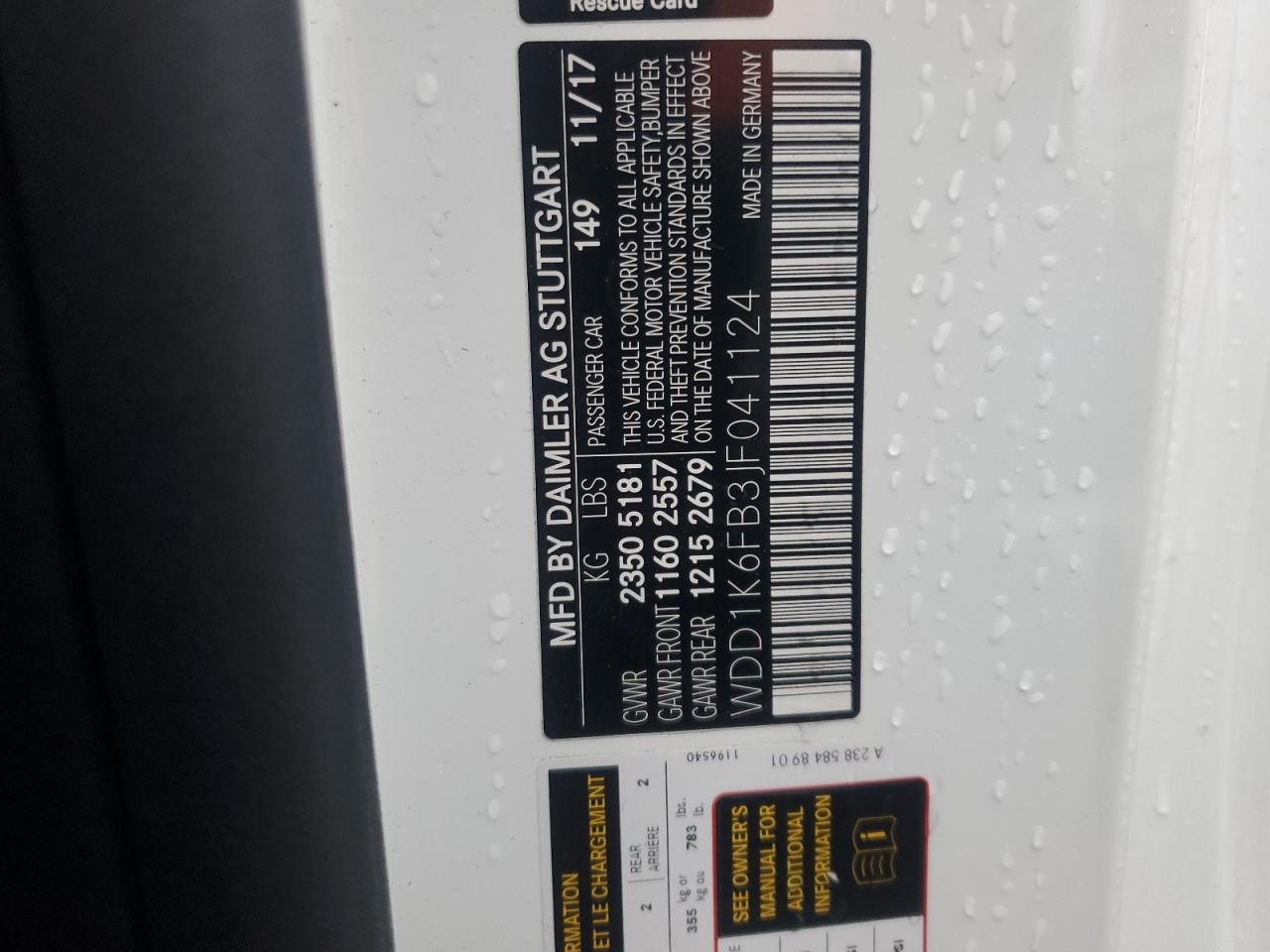 2018 Mercedes-Benz E-klasse VIN WDD1K6FB3JF041124 Copart auction photo, front end damage thumbnail 13