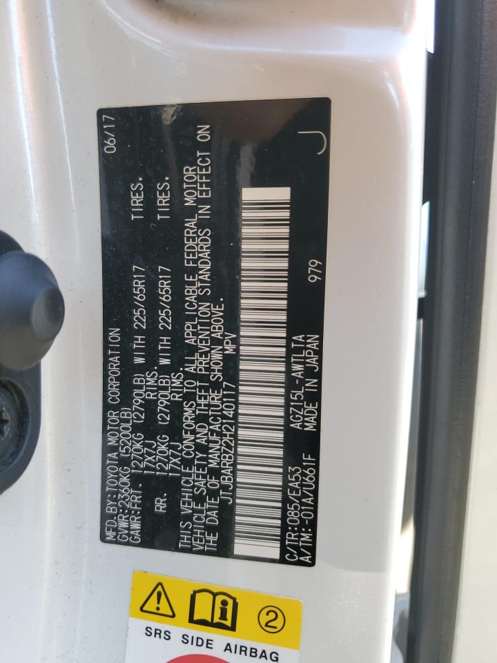 2017 Lexus NX VIN JTJBARBZ2H2140117 Copart auction photo, rear end / front end damage thumbnail 13