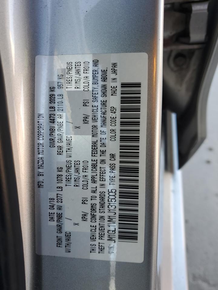 2018 Mazda 6 VIN JM1GL1VM1J1315005 Copart auction photo, front end / rear end damage thumbnail 13