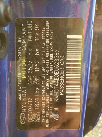 2014 Hyundai Accent VIN KMHCT4AE8EU623562 Copart auction photo, front end damage thumbnail 12