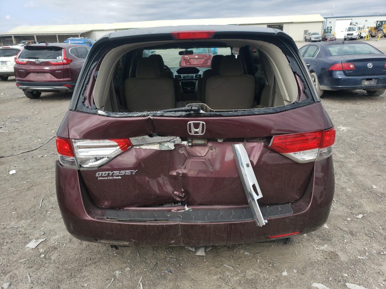 2014 Honda Odyssey VIN 5FNRL5H42EB028927 Copart auction photo, rear end damage thumbnail 6