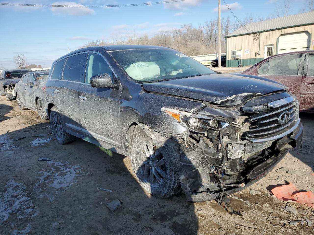 2013 Infiniti JX VIN 5N1AL0MM3DC320194 Copart auction photo, front end / side damage thumbnail 4