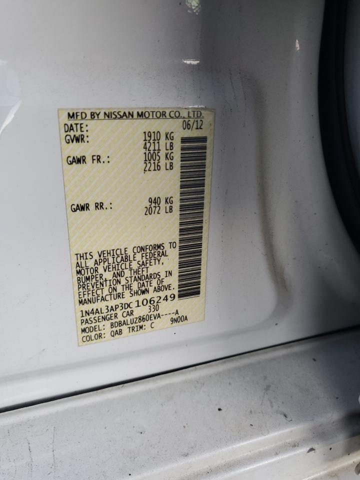 2013 Nissan Altima VIN 1N4AL3AP3DC106249 Copart auction photo, rear end damage thumbnail 12