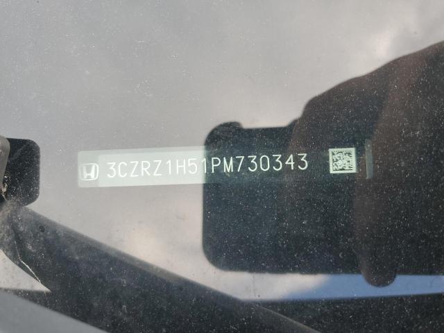 2023 Honda HR-V VIN 3CZRZ1H51PM730343 Copart auction photo, side damage thumbnail 12