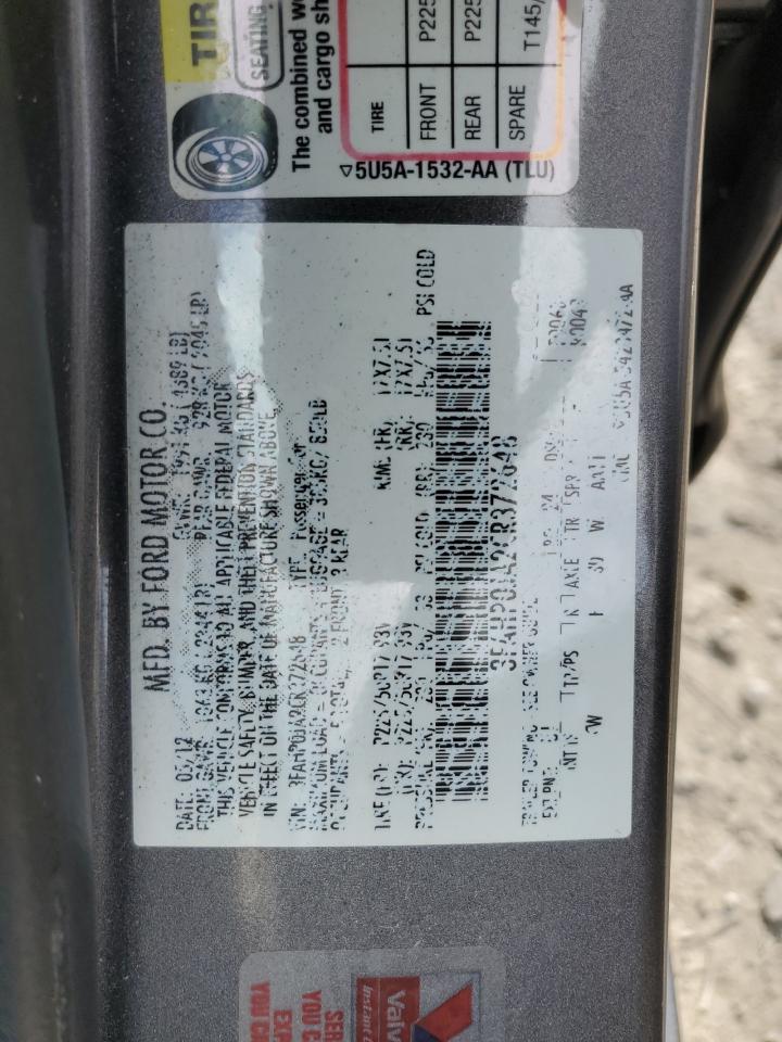 2012 Ford Fusion VIN 3FAHP0JA2CR372648 Copart auction photo, front end damage thumbnail 12