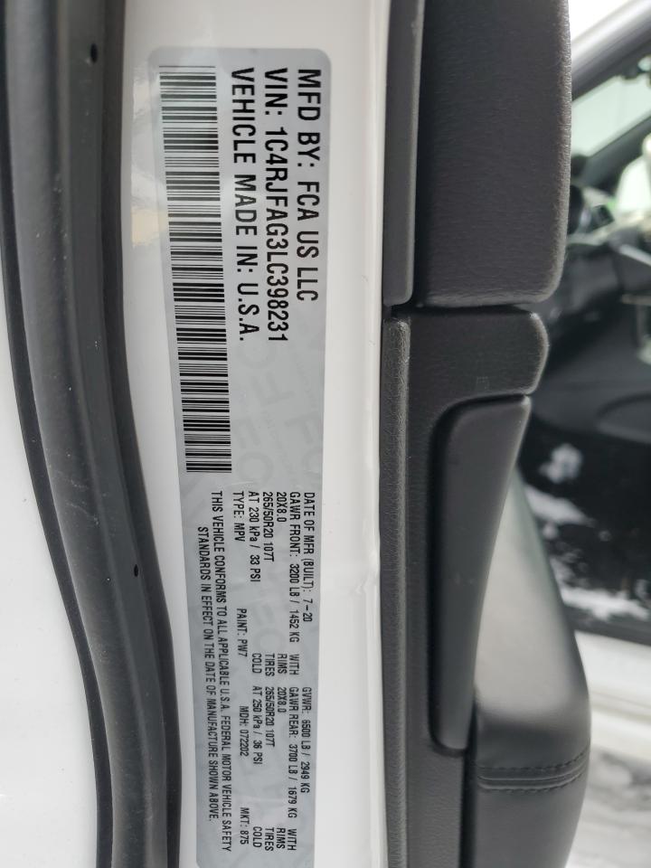 2020 Jeep Grand Cherokee VIN 1C4RJFAG3LC398231 Copart auction photo, front end / undercarriage damage thumbnail 16