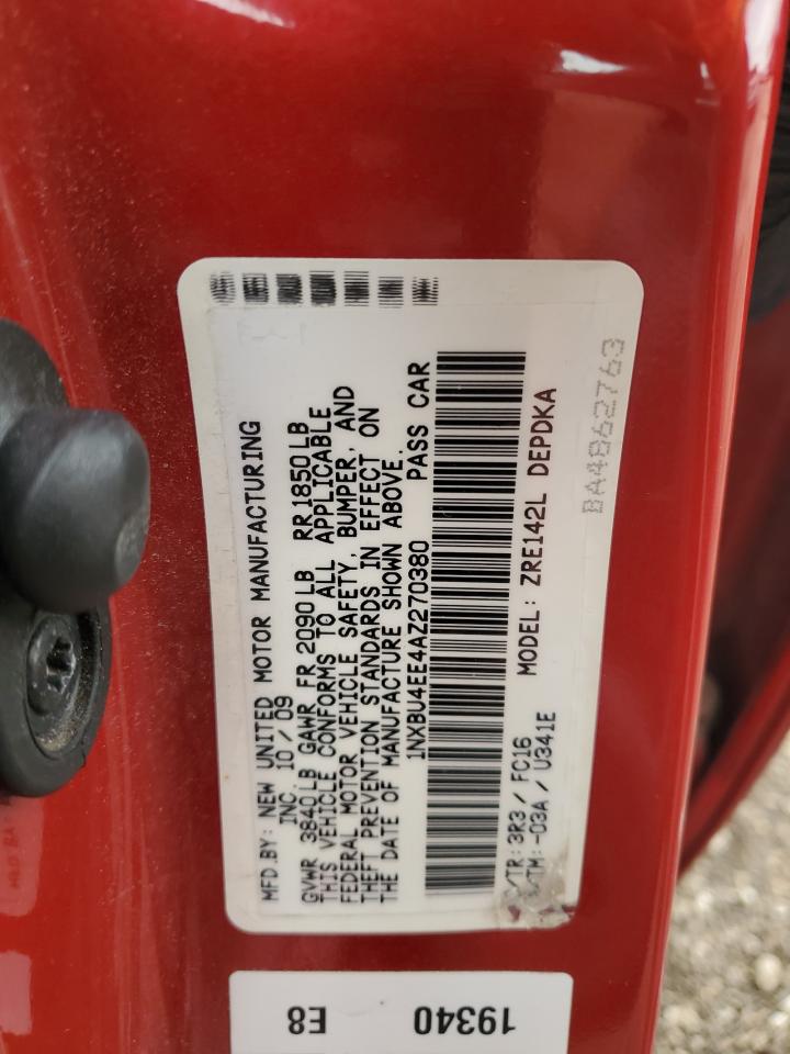 2010 Toyota Corolla VIN 1NXBU4EE4AZ270380 Copart auction photo, front end / undercarriage damage thumbnail 14