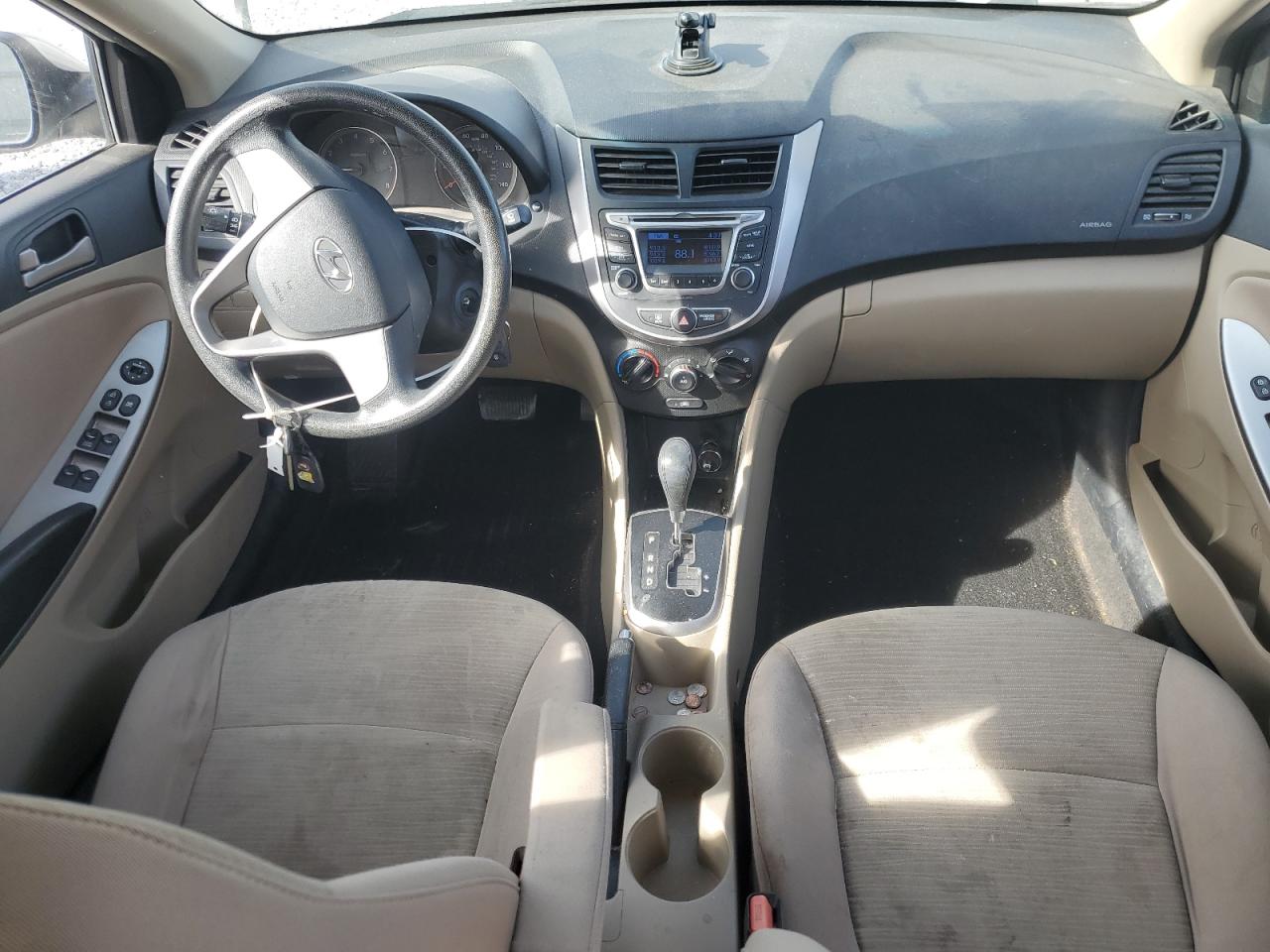 2016 Hyundai Accent VIN KMHCT4AE4GU077636 Copart auction photo, front end / side damage thumbnail 8