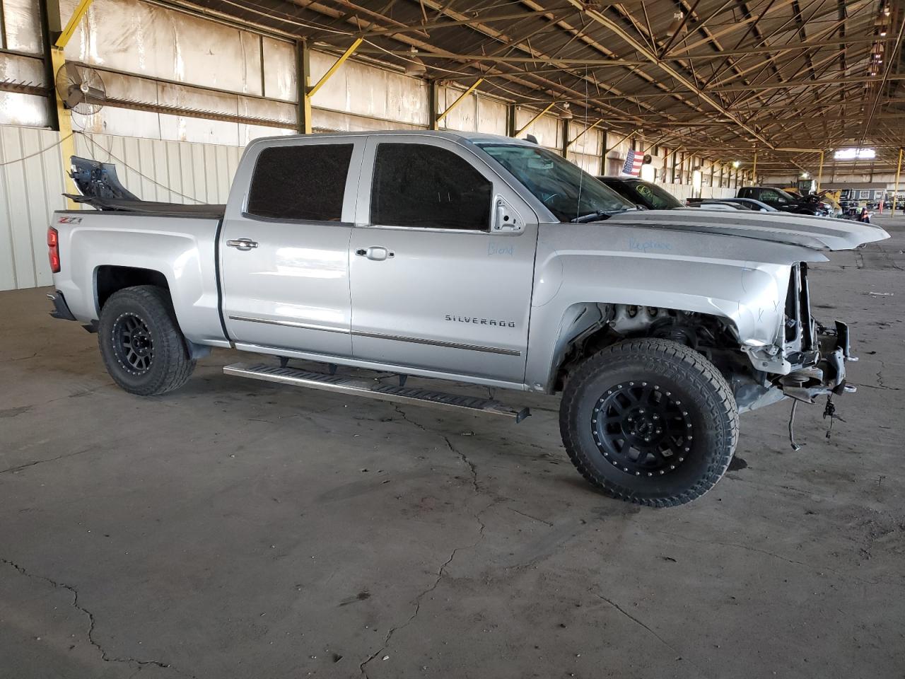2014 Chevrolet Silverado VIN 3GCUKSECXEG151764 Copart auction photo, front end / side damage thumbnail 4