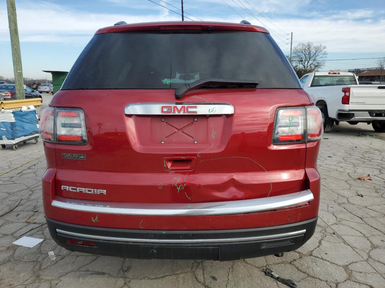2014 GMC Acadia VIN 1GKKRRKD5EJ283617 Copart auction photo, rear end / minor dent/scratches damage thumbnail 6