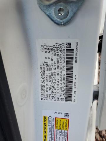 2022 Honda Civic VIN 2HGFE2F21NH546052 Copart auction photo, front end damage thumbnail 12