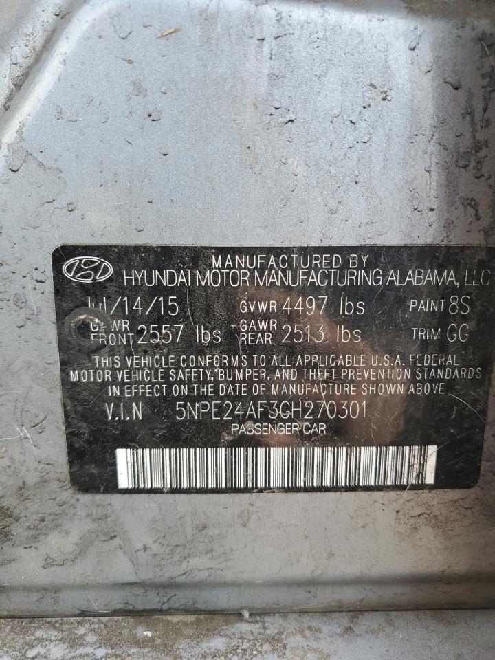 2016 Hyundai Sonata VIN 5NPE24AF3GH270301 Copart auction photo, front end damage thumbnail 13