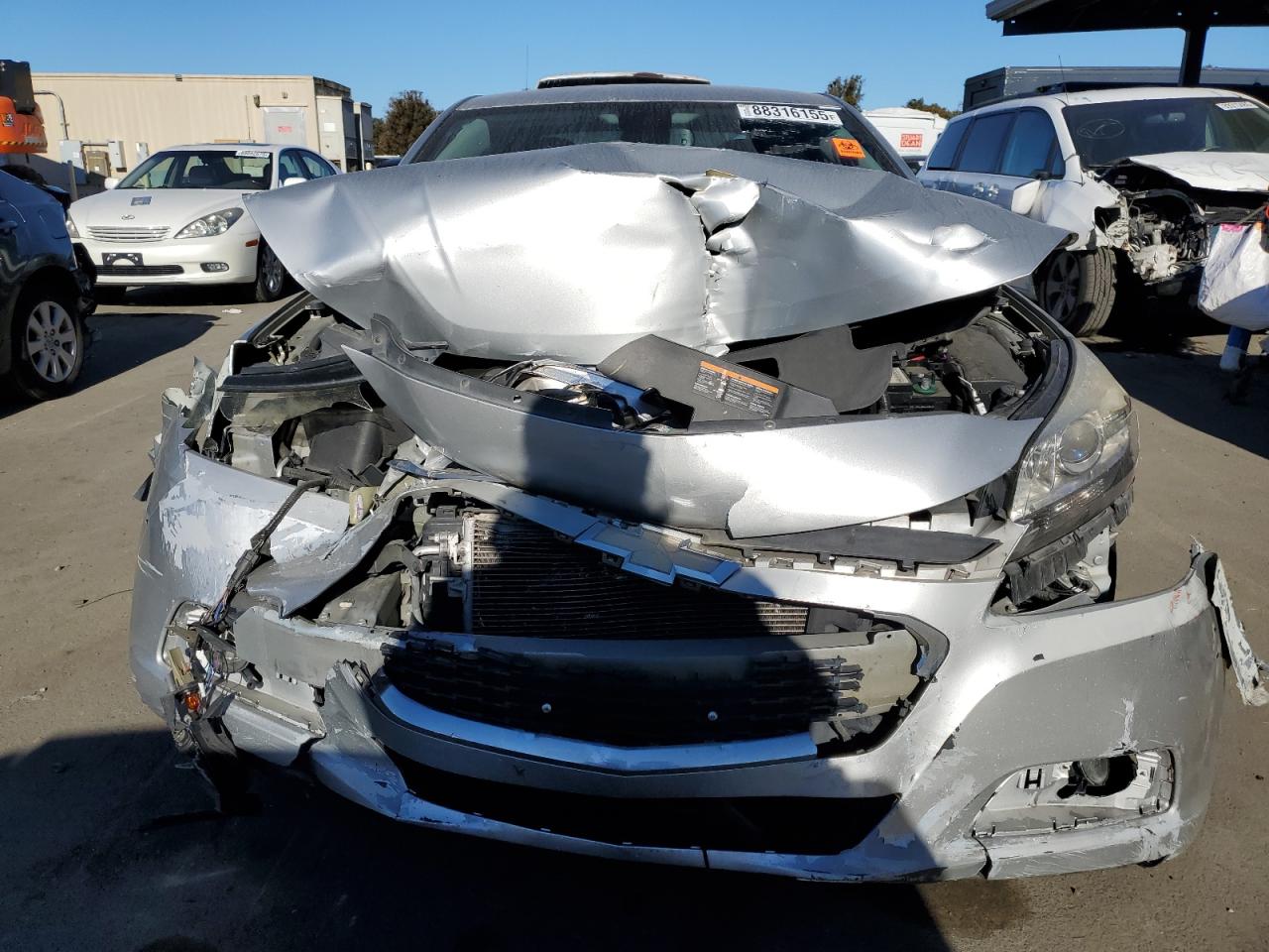 2016 Chevrolet Malibu VIN 1G11E5SAXGF162565 Copart auction photo, front end / side damage thumbnail 5