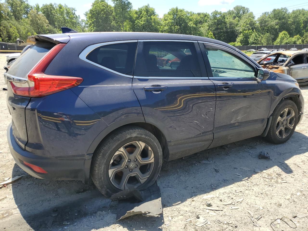 2019 Honda CR-V VIN 5J6RW1H57KA031491 Copart auction photo, all over / vandalism damage thumbnail 3