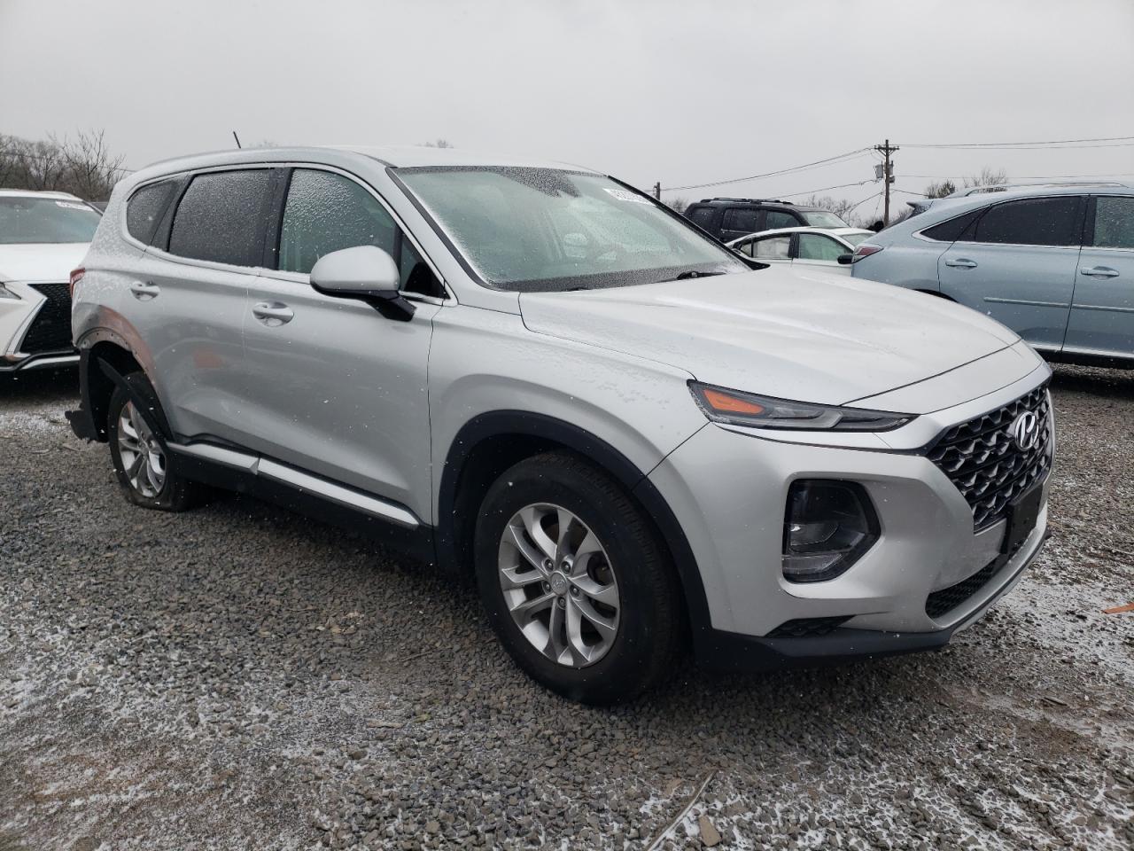 2019 Hyundai Santa Fe VIN 5NMS2CAD8KH103644 Copart auction photo, rear end / side damage thumbnail 4
