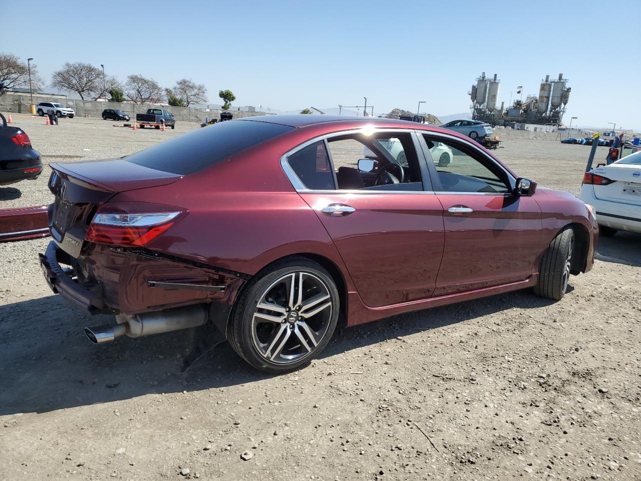 2017 Honda Accord VIN 1HGCR2F57HA241725 Copart auction photo, rear end / side damage thumbnail 3