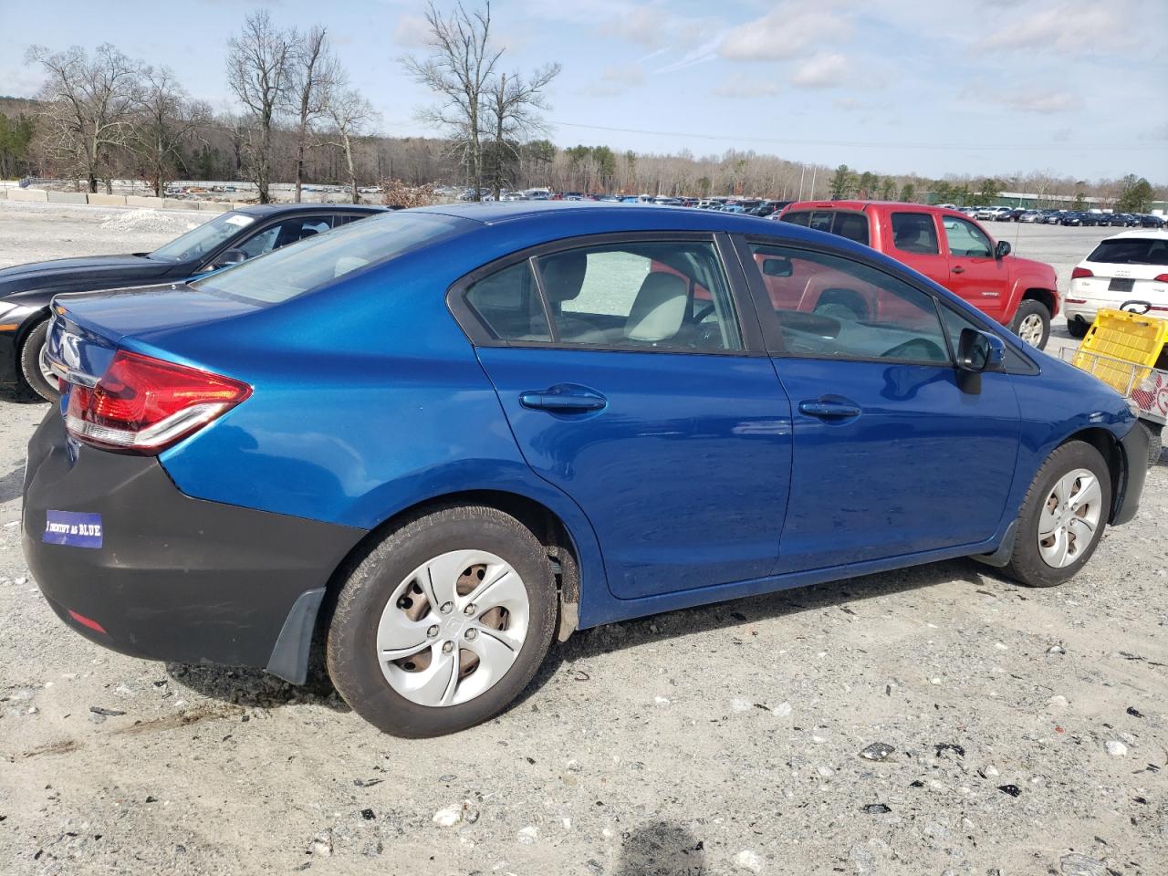 2015 Honda Civic VIN 19XFB2F50FE012569 Copart auction photo, rear end damage thumbnail 3