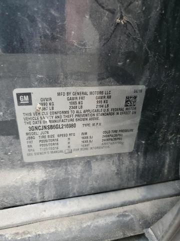 2016 Chevrolet Trax VIN 3GNCJNSB6GL216980 Copart auction photo, water/flood / rear end damage thumbnail 13