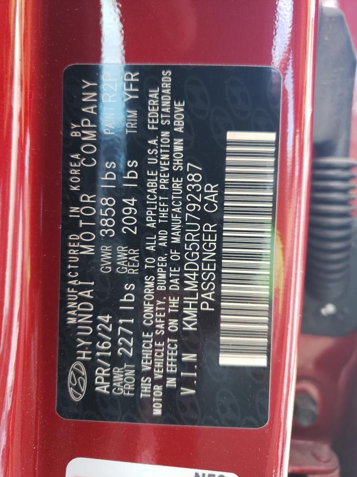 2024 Hyundai Elantra VIN KMHLM4DG5RU792387 Copart auction photo, front end damage thumbnail 12