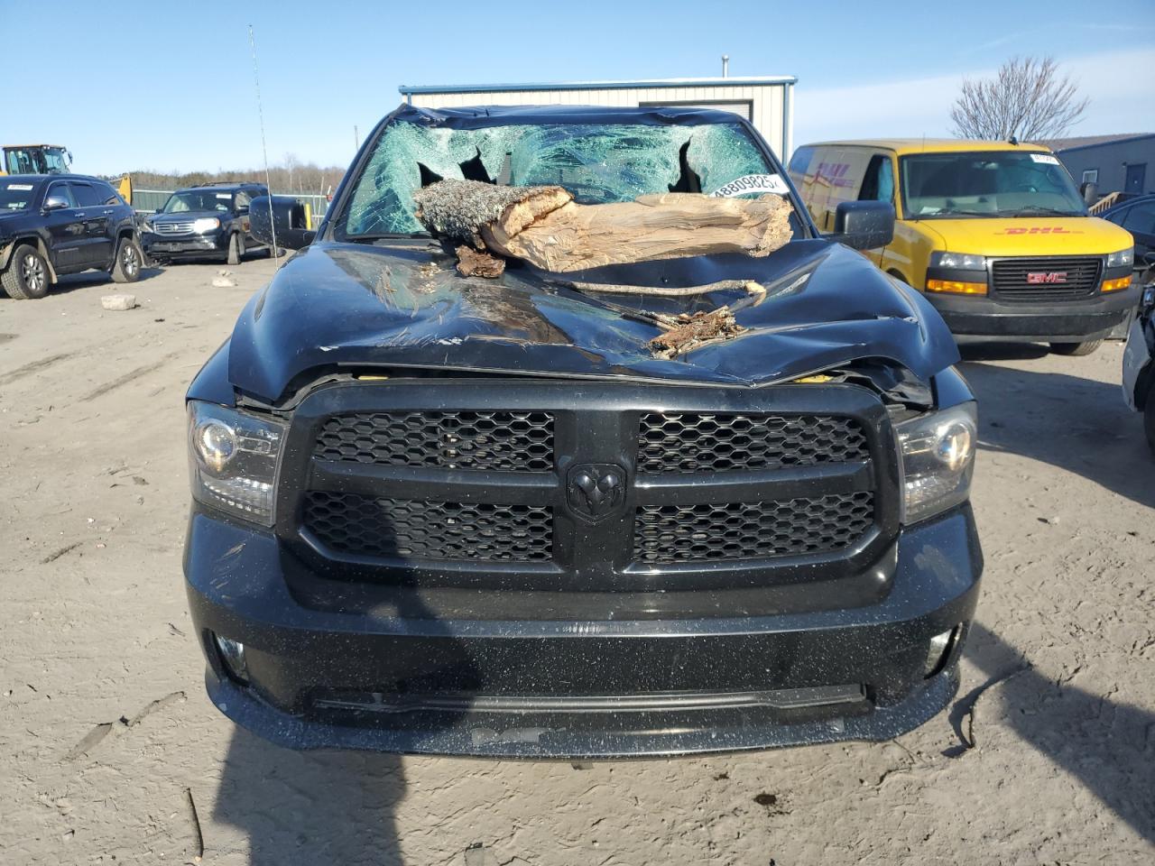 2014 RAM 1500 VIN 1C6RR7KT7ES162823 Copart auction photo, top/roof / front end damage thumbnail 5