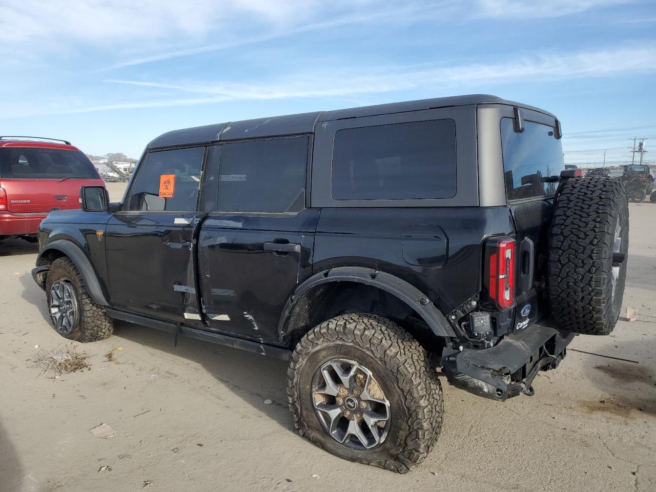 2023 Ford Bronco VIN 1FMEE5DPXPLB03362 Copart auction photo, all over / undercarriage damage thumbnail 2