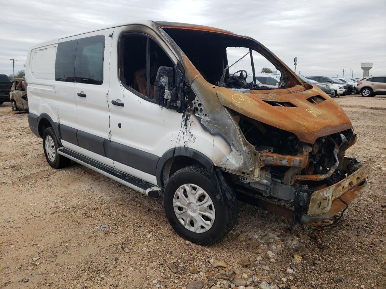 2016 Ford Transit VIN 1FTYR1ZM8GKA47201 Copart auction photo, burn damage thumbnail 4