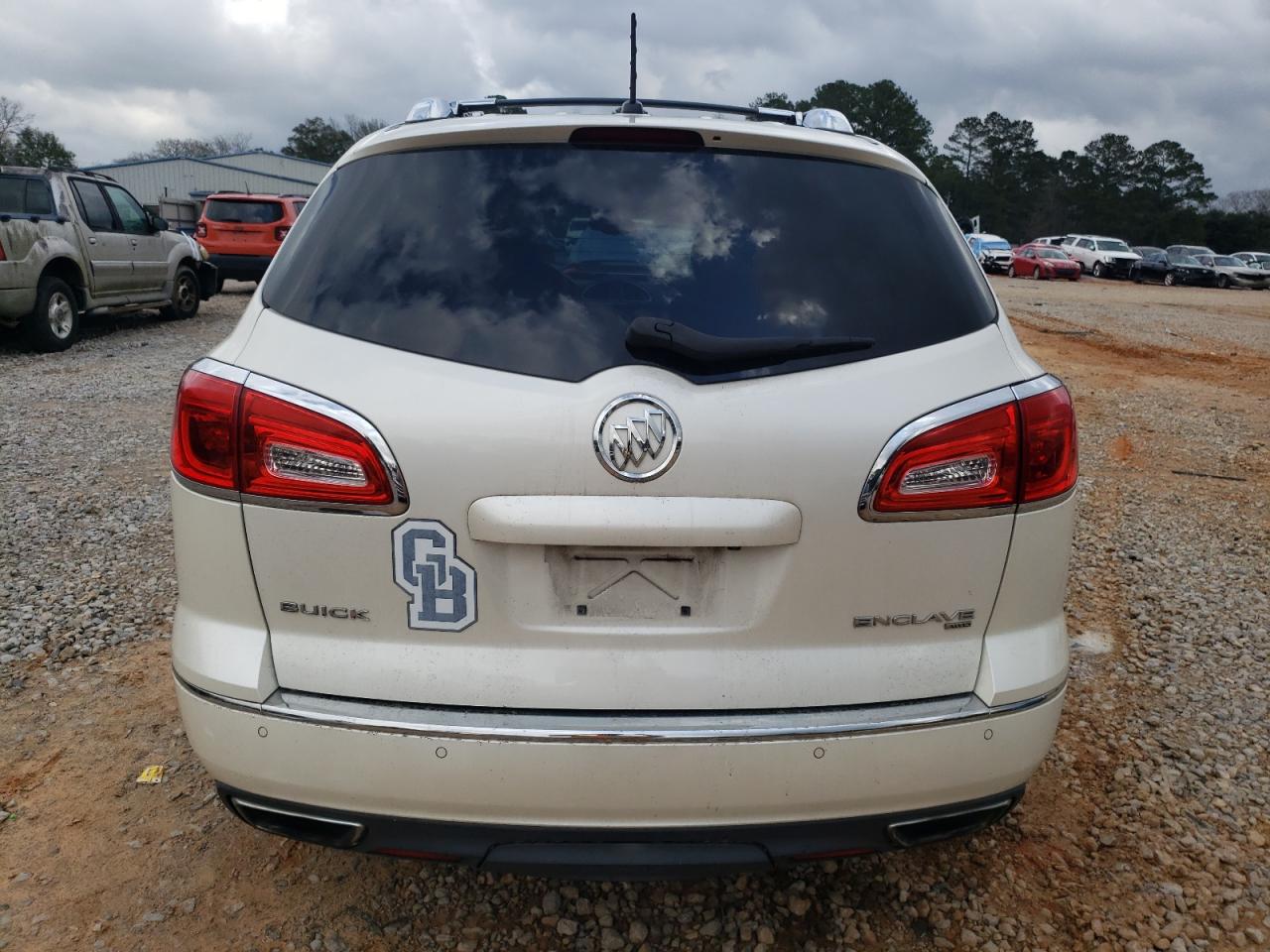 2015 Buick Enclave VIN 5GAKVBKD1FJ199683 Copart auction photo, side / front end damage thumbnail 6