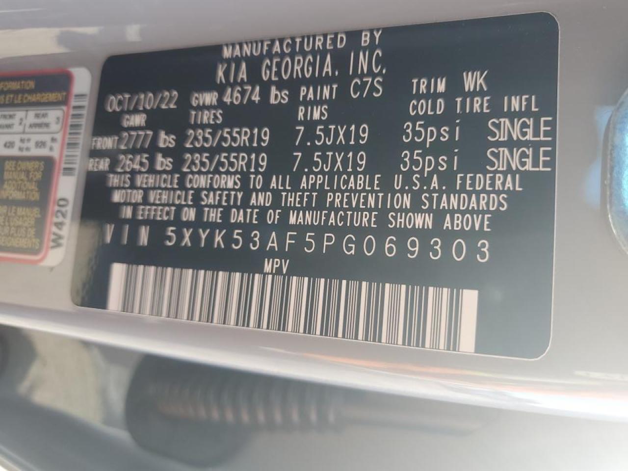 2023 KIA Sportage VIN 5XYK53AF5PG069303 Copart auction photo, front end damage thumbnail 14