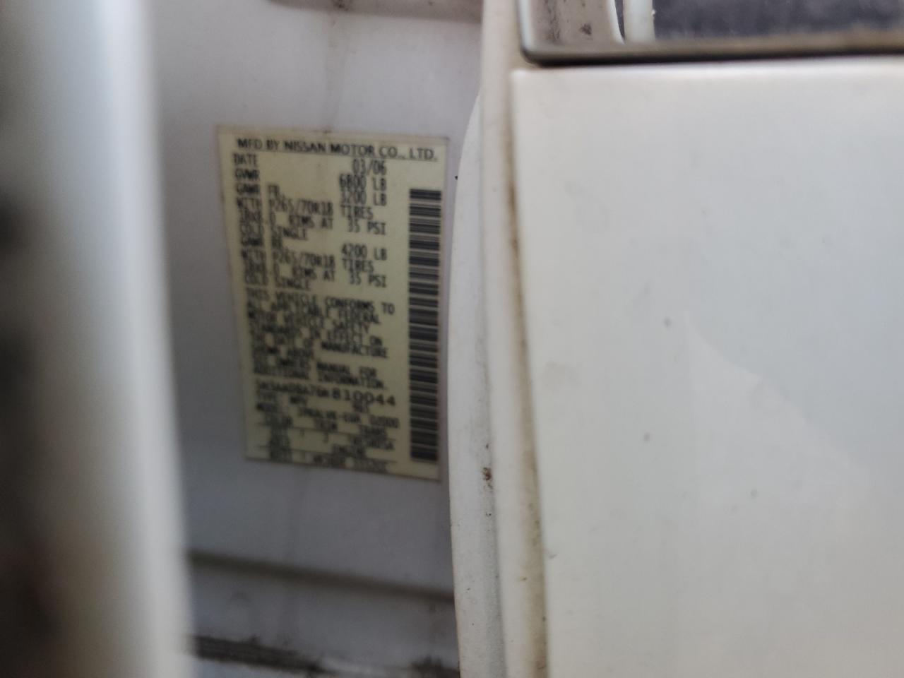 2006 Infiniti QX56 VIN 5N3AA08A76N810044 Copart auction photo, all over damage thumbnail 13